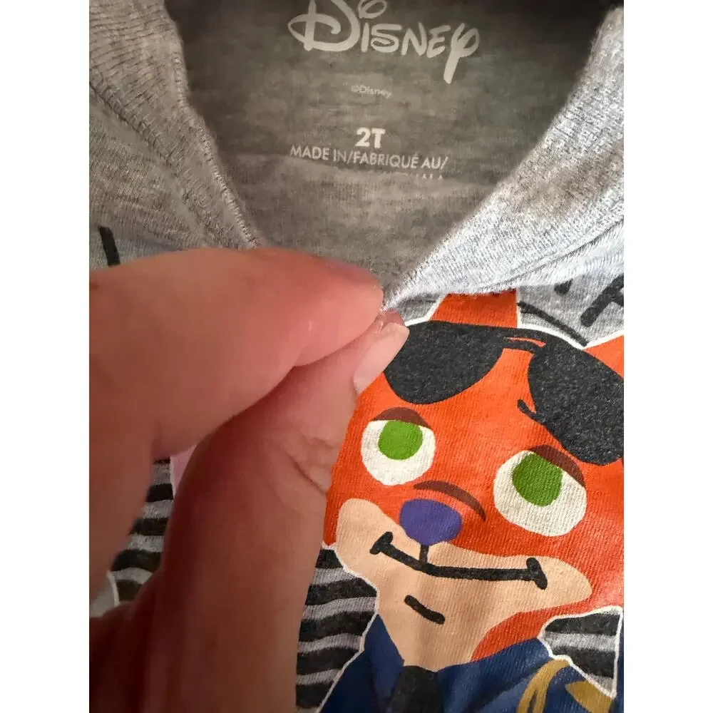 Disney Zootopia Toddler Shirt 2T Grey Judy Hopps Nick Wilde Carter's